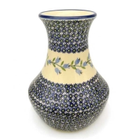 Bunzlauer Vase in Kegelform, 25 cm hoch, Dekor Agnes