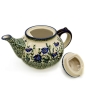 Preview: Polish Pottery Teapot - Blue Primose Pattern