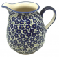 Preview: Bunzlauer Keramik Liter-Krug Dekor Viola blau Oberansicht