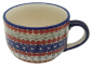 Mobile Preview: Bunzlauer Keramik Milchkaffee-Tasse im Dekor Siena Oberansicht