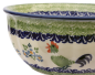 Preview: Polish Pottery Bowl rippled 600 ml Cockerel side view enlarged