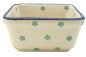 Preview: Polish Pottery Square Dish 150 ml Jasmin side view