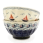 Preview: Bunzlauer Keramik Schalen Set 350 ml Sail Ahoi Seitenansicht