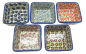 Preview: Bunzlauer Keramik Set quadratische Schälchen Serie Viola 5 Farben, Draufsicht