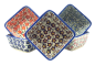Preview: BunBunzlauer Keramik Set quadratische Schälchen Serie Viola 5 Farbenzlauer Keramik Schälchen 150 ml Viola