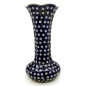 Mobile Preview: Bunzlauer Keramik Vase Tulpenform Dekor Blauauge