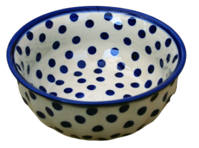 Bunzlauer Keramik gewellter Schale 600 ml Polka