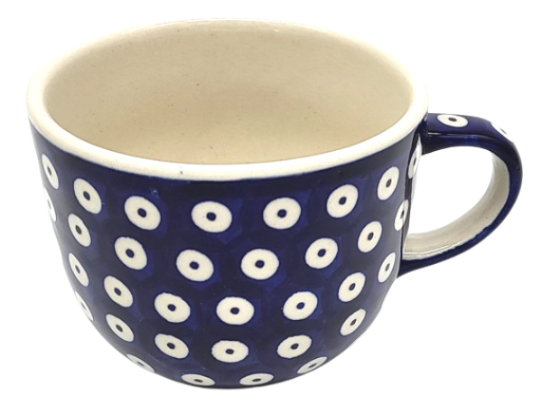 Milchkaffeetasse Dekor Blauauge Oberansicht