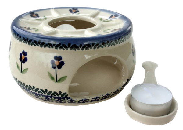 Bunzlauer Keramik Stövchen 15 cm für Teekanne 0,8 L Angelika, mit Teelichthalter