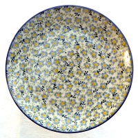 Bunzlauer Teller 21,5 cm Viola grau-gelb