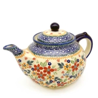 Polish-Pottery-teapot-for-6-7-cups-flower-field-design