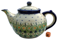 Bunzlauer-Teekanne-1,2-Liter-Dekor-Beate