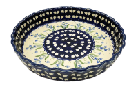 Polish Pottery Quiche Baker - Campanula Blue Pattern