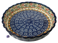 Polish Pottery Quiche Baker - Florac Pattern