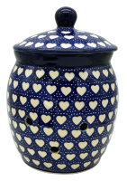 Polish Pottery onion jar Hearts design