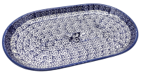 Bunzlauer-Servierplatte-oval-32,5-cm-Blauer Falter