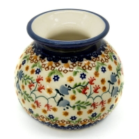Polish Pottery belly vase small W-001 pattern Florac