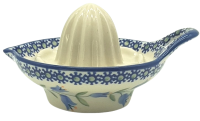 Bunzlauer Keramik Zitronenpresse einteilig, Dekor Agnes Seitenansicht